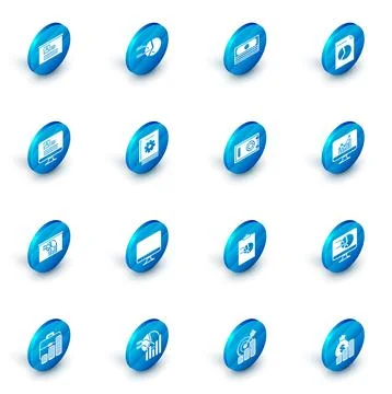 Set Pie chart infographic, Stacks paper money cash, Document with, Computer.. Stock-Illustration