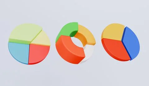Set of pie charts, data visualization, data analysis Stock Illustration