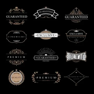 Set pieces classic logos Stock Illustration