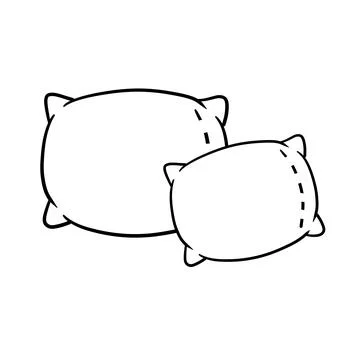 Set of pillows. Soft cushions. Large and small object. イラスト素材