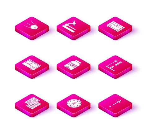 Set Pills in blister pack, Electrical measuring instruments, Medicine bottle and Illustrazione stock