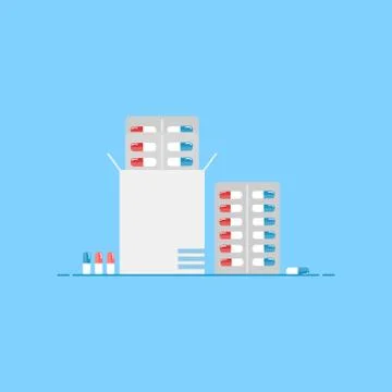 Set of pills Stock Illustration