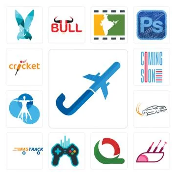 Set of pilot flying j, makeup artist, quiznos, free gaming, fastrack, drift,  Illustrazione stock gratuita