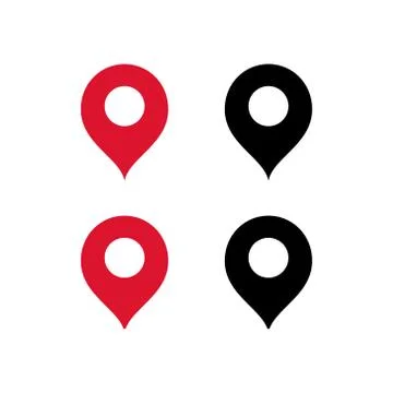 Set of pin location icon vector template. Illustrazione stock