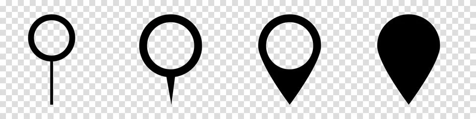 Set pin for map sign icon on a transparent background Stock Illustration
