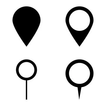 Set pin for map sign icon on a white background Stock Illustration