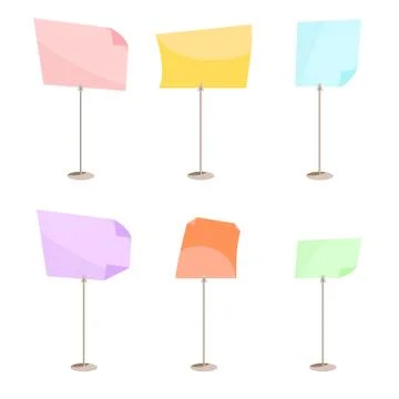 Set of pin for notes. Stationery clip vector Illustrazione stock