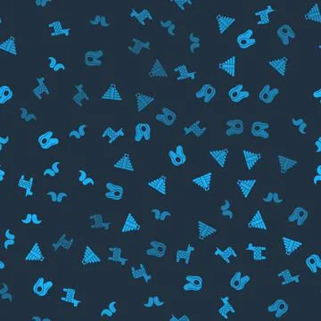 Set Pinata, Chichen Itza Mayan, Avocado fruit and Mustache on seamless pattern Stock Illustration