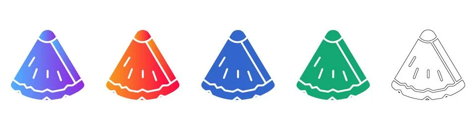 Set of Pineapple Slices Graphics イラスト素材