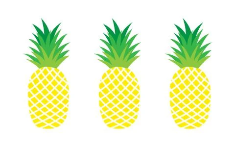 Set of pineapples. exotic fruit. Stock Illustration