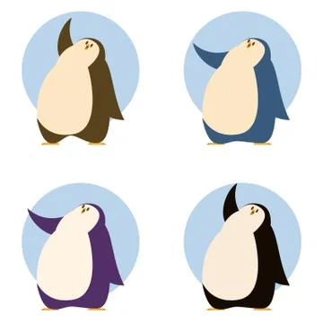 Set of pinguins Stock Illustration