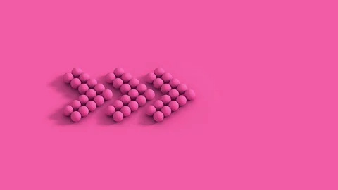 Set of pink arrows with halftone effect. Video stock 125321496