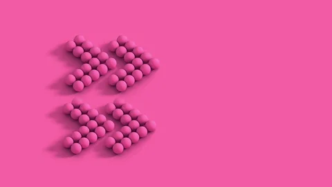 Set of pink arrows with halftone effect. Abstract pink background Stock Footage 125987303