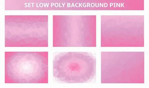 Set pink background low poly イラスト素材