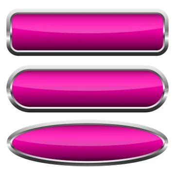 Set of pink glossy buttons. Vector illustration. Stock Illustration
