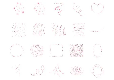 Set with pink hand drawn festive decorative glitter Stock Illustration