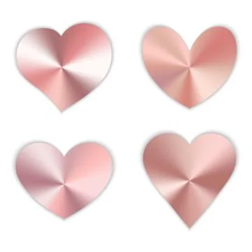 A set of pink hearts Stock Illustration