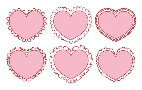 Set of pink hearts Stock Illustration