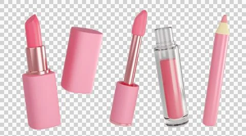 Set of pink lip products イラスト素材