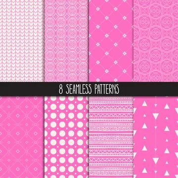 Set of pink patterns Stock Illustration