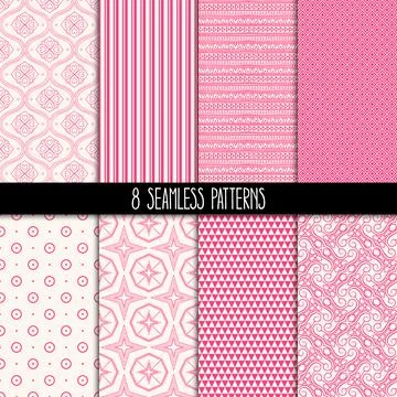 Set of pink patterns Ilustración de archivo