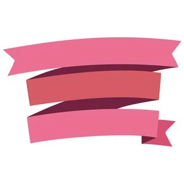 Set of Pink Ribbon Banners Flat Vector Collection Stock Illustration