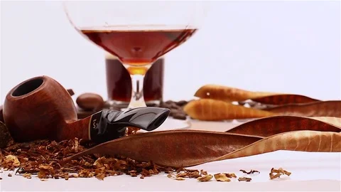 Set of pipe, cigare, coffee and whisky 動画素材 80984267