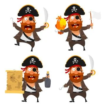 Set pirate character Illustrazione stock