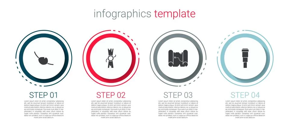 Set Pirate eye patch, Decree, parchment, scroll, treasure map and Spyglass Stock Illustration