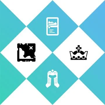Set Pirate treasure map, Medieval helmet, Card game collection and King crown 스톡 일러스트