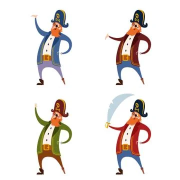 Set of Pirates Stock Illustration