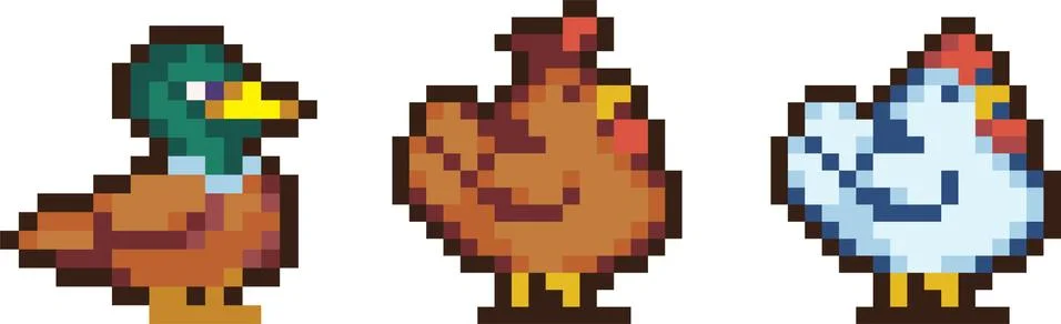 Set of pixel characters Stock Illustration