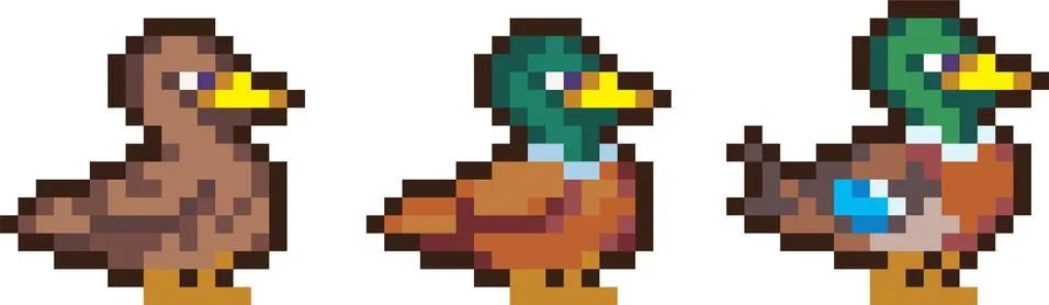 Set of pixel characters Stock Illustration