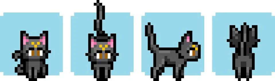 Set of pixel characters Stock Illustration