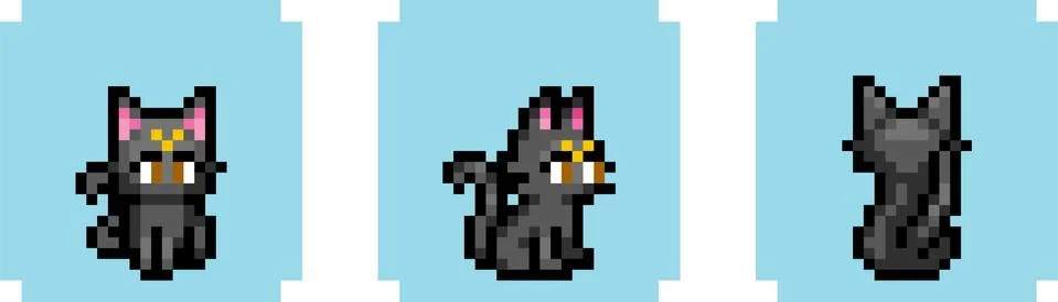 Set of pixel characters Stock Illustration