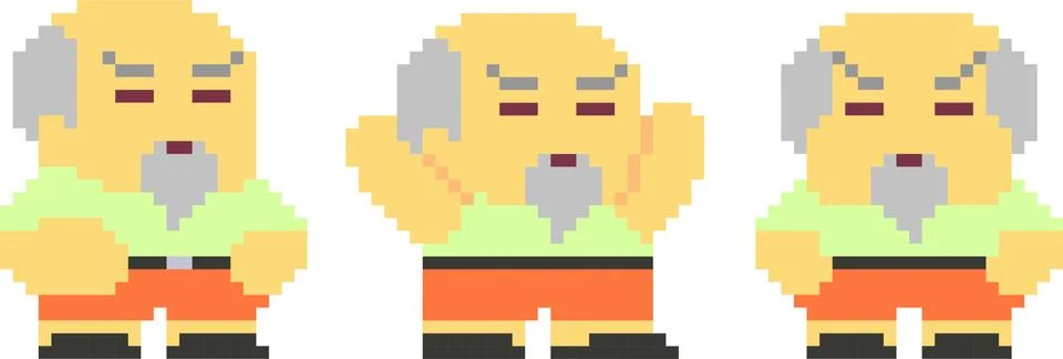 Set of pixel characters Stock Illustration