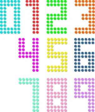 Set of pixel digit numbers. Vector illustration Stock Illustration