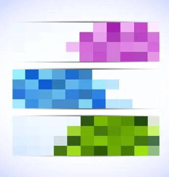 Set of pixelated banners Stock Illustration