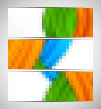 Set of pixelated banners Stock Illustration