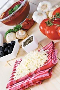 Set of pizza ingredient Foto stock