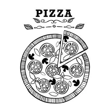Set of pizza logo, emblem for fast food restaurant Stock Illustration