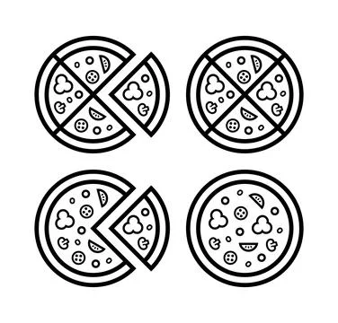 Set of pizza logo Stock Illustration