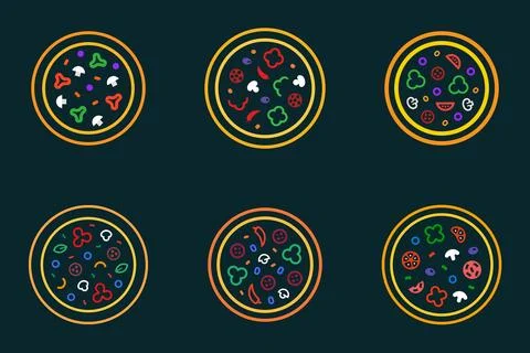 Set of pizza logo Stock Illustration