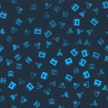 Set Placeholder on map, Cargo ship with boxes, Scale cardboard and Warehouse  스톡 일러스트