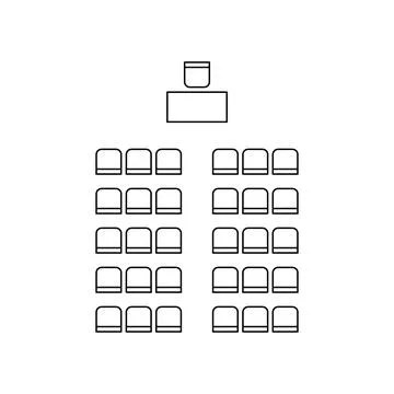 Set of plan for arranging seats in interior, auditorium with place spectators Stock Illustration
