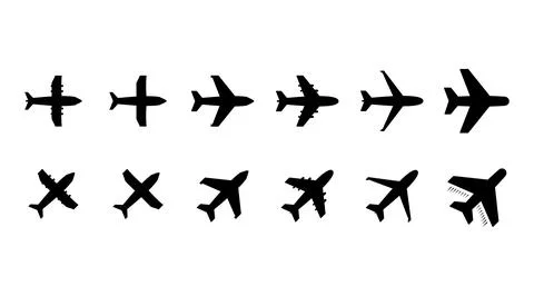 Set of plane icon vector Stock Illustration