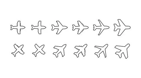 Set of plane icon vector Stock Illustration