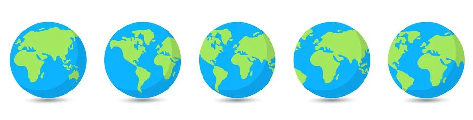 Set of Planet Earth Globes Stock Illustration