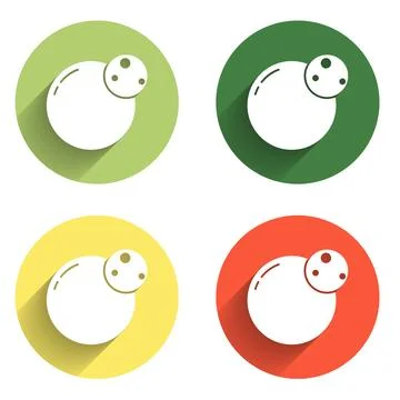 Set Planet icon isolated with long shadow background. Color circle button. .. Stock Illustration
