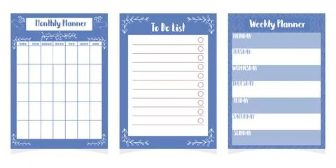 Set of planners template, checklist, daily schedule isolated on white background イラスト素材